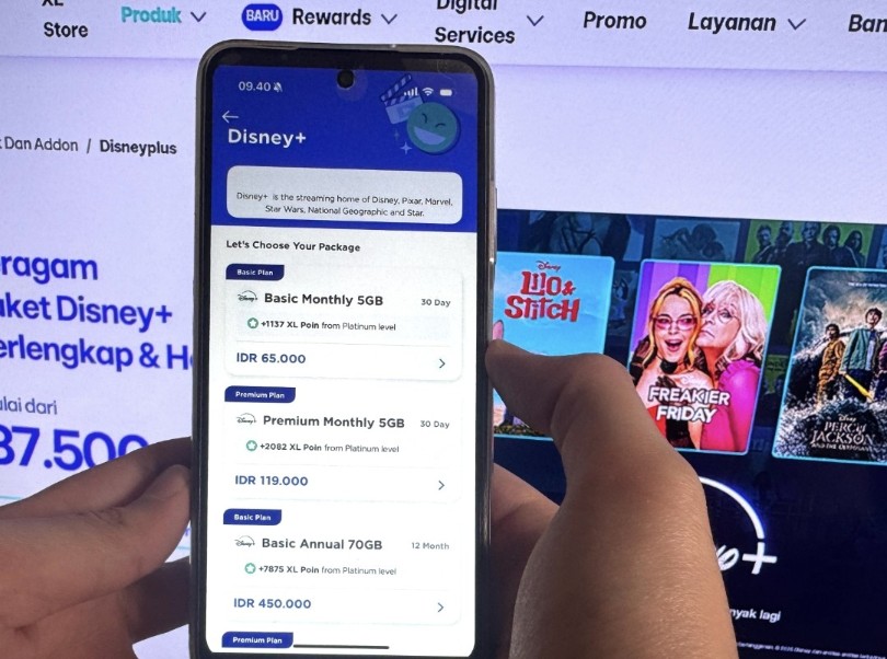 Pelanggan XLSMART dapat mengakses paket Disney+ melalui aplikasi myXL dan AxisNet, serta SATU ON (foto/ist)