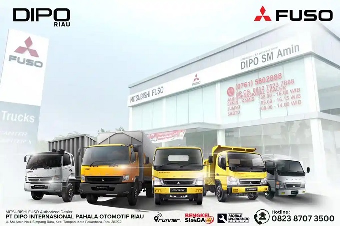 PT Dipo Internasional Pahala Otomotif SM Amin tawarkan layanan berstandar 3S dan bengkel siaga 24 jam bagi kendaraan niaga Mitsubishi. 