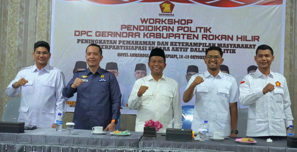Gerindra Rokan Hilir menggelar workshop politik untuk dorong partisipasi aktif masyarakat (foto/afrizal)