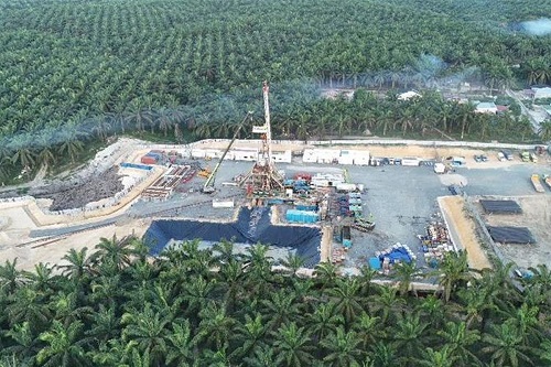 Sumur Mustang Hitam (MTH)-001 yang berlokasi di Desa Libo Jaya, Kabupaten Siak.(foto: istiimewa)