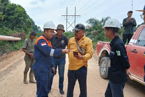 Tim BBKSDA Riau saat mengecek lokasi kemunculan harimau sumatera di kawasan TN Zamrud, Siak.(foto: mcr)