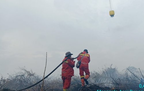 Dua helikopter water bombing dikerahkan untuk pemadaman Karhutla di Inhu (foto/ist)