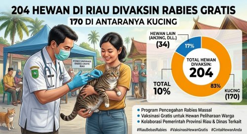 Ratusan hewan peliharaan di Riau dapat vaksin rabies gratis.(ilustrasi/AI/halloriau.com)