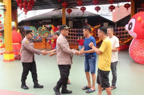 Kapolres Rohil pastikan perayaan Imlek di Rohil berjalan aman.(foto: afrizal/halloriau.com)