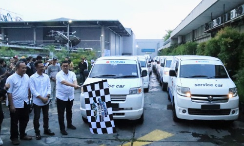 Pelepasan service car untuk Bengkel siaga Suzuki dalam momen mudik lebaran 2024.(foto: istimewa)