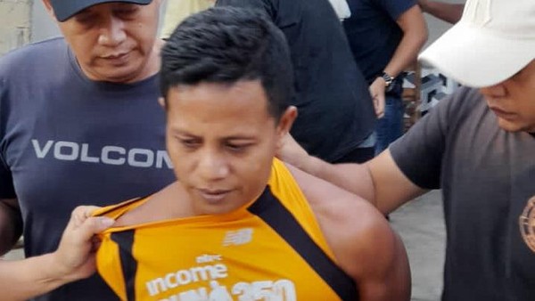 Pembunuh istri sendiri, Sutrisno saat ditangkap polisi di Lampung (foto/istimewa)