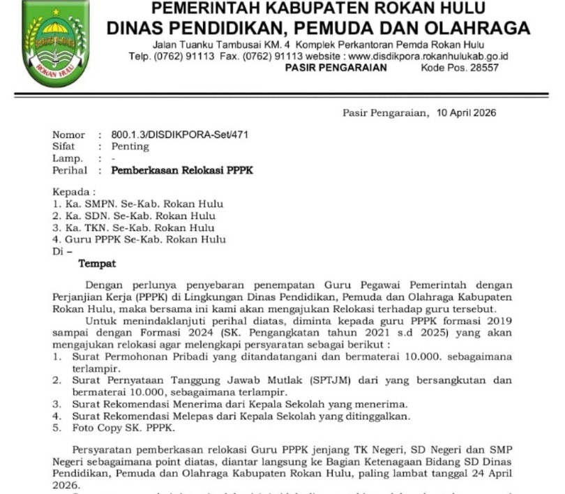 Ilustrasi Pemkab Rohul mulai relokasi guru PPPK, tingkat provinsi disorot lamban (foto/ist)