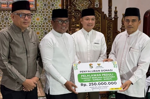 Pemkab Pelalawan galang dana untuk korban bencana di Sumatera.(foto: andi/halloriau.com)