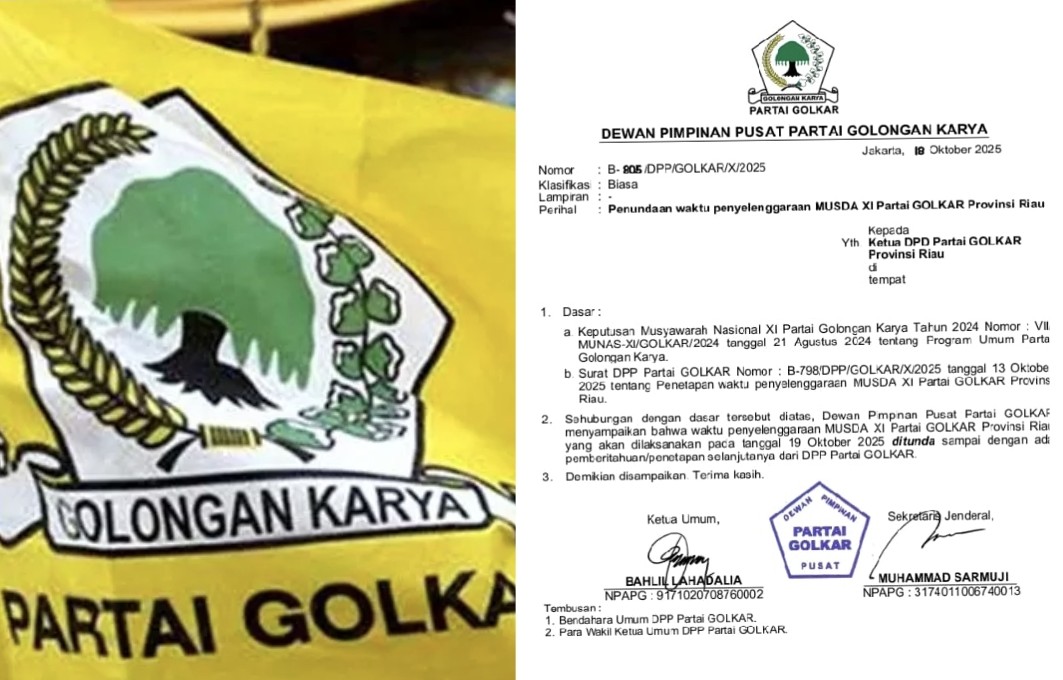 Beredar surat DPP soal Musda XI Golkar Riau ditunda (foto/ist)