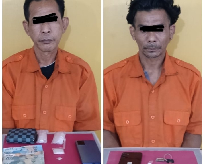 Satres Narkoba Inhu bongkar markas sabu di Rengat, dua tersangka ditangkap (foto/andri)