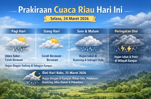 Prakiraan cuaca di Riau hari ini.(infografis/AI)