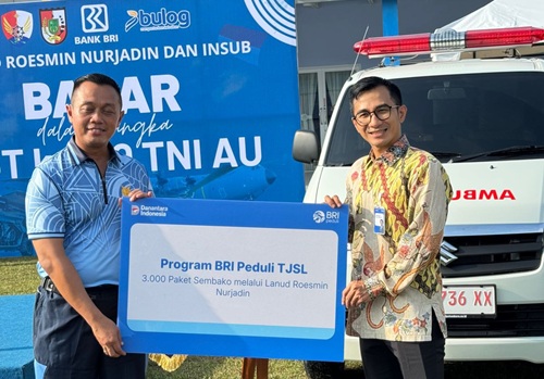 BRI menyalurkan ambulans dan 3 ribu sembako di HUT ke-80 TNI AU di Lanud Roesmin Nurjadin (foto/ist)