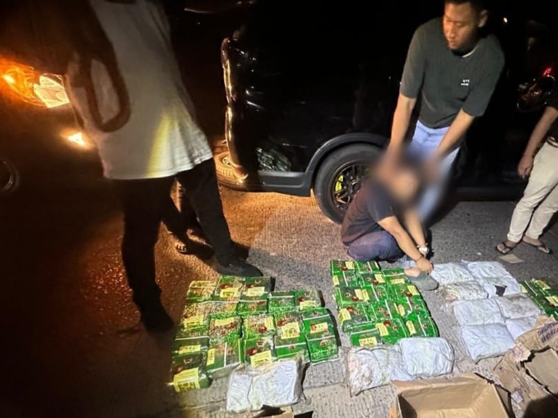 Tim gabungan Bea Cukai dan Bareskrim Polri gagalkan penyelundupan 38 Kg sabu di Dumai (foto/bambang)