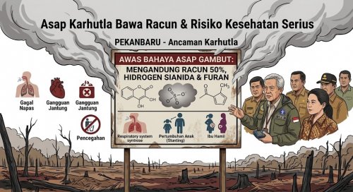 Bahaya kabut asap gambut.(ilustrasi/halloriau.com)