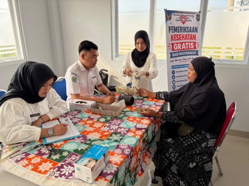Lapas Bagansiapiapi menghadirkan layanan pemeriksaan kesehatan gratis bagi pengunjung (foto/afrizal)