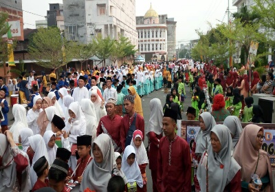 Peserta Pawai Akbar memperingati Tahun Baru Islam 1441.