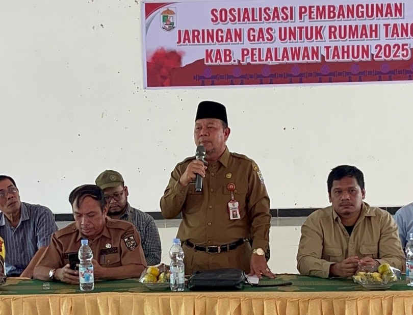 Pemkab Pelalawan menggelar sosialisasi pembangunan jaringan gas rumah tangga 2025–2026 (foto/Andy)
