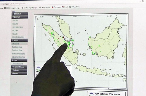 Sebaran hotspot di Sumatera.(ilustrasi/int)
