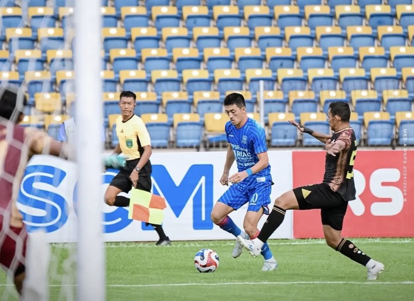 Gol Reyhan Firdaus bungkam Sriwijaya FC, PSPS raih tiga poin pertama (foto/IG PSPS)