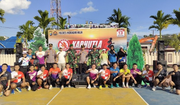 Konferensi Pers Karhutla Fun Run 2025 Polres Kabupaten Inhil (foto/Ayendra)