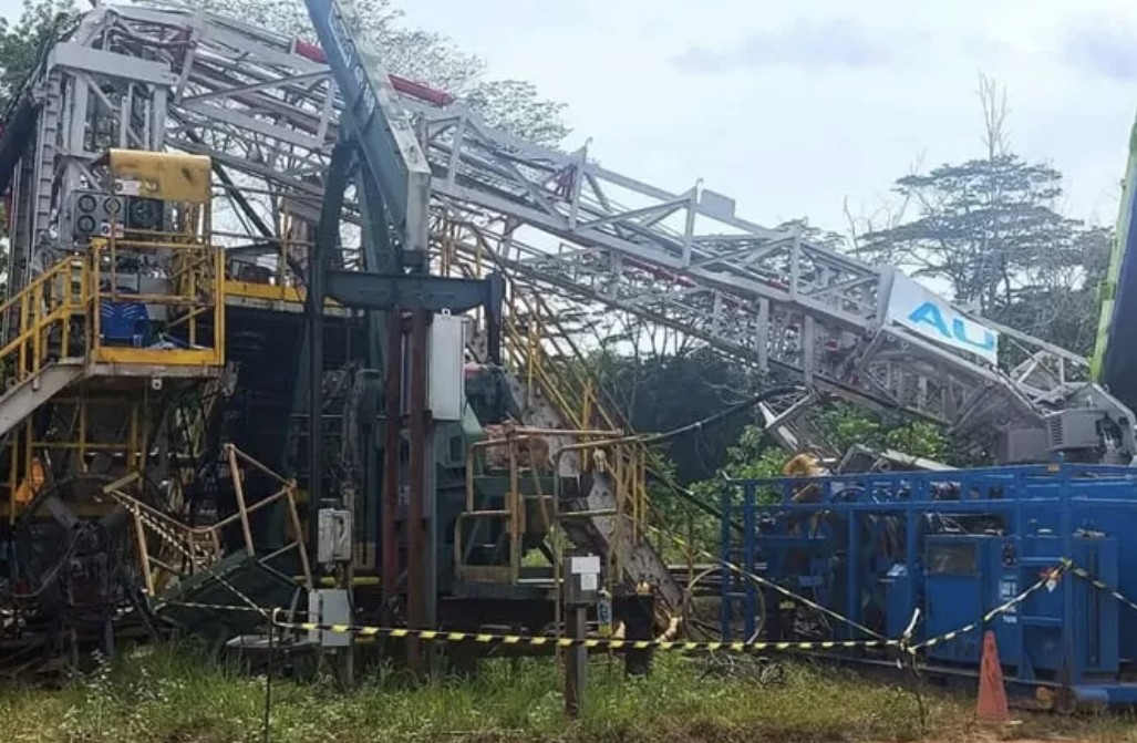 Satu pekerja tewas, Rig AU-17 Duri roboh (foto/ist)