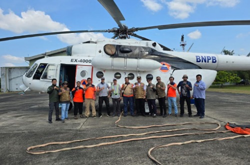 Satu heli patroli Karhutla ditarik ke Jakarta dari Riau.(foto: mcr)