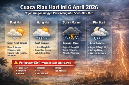 Prakiraan cuaca di Riau hari ini.(infografis/AI)