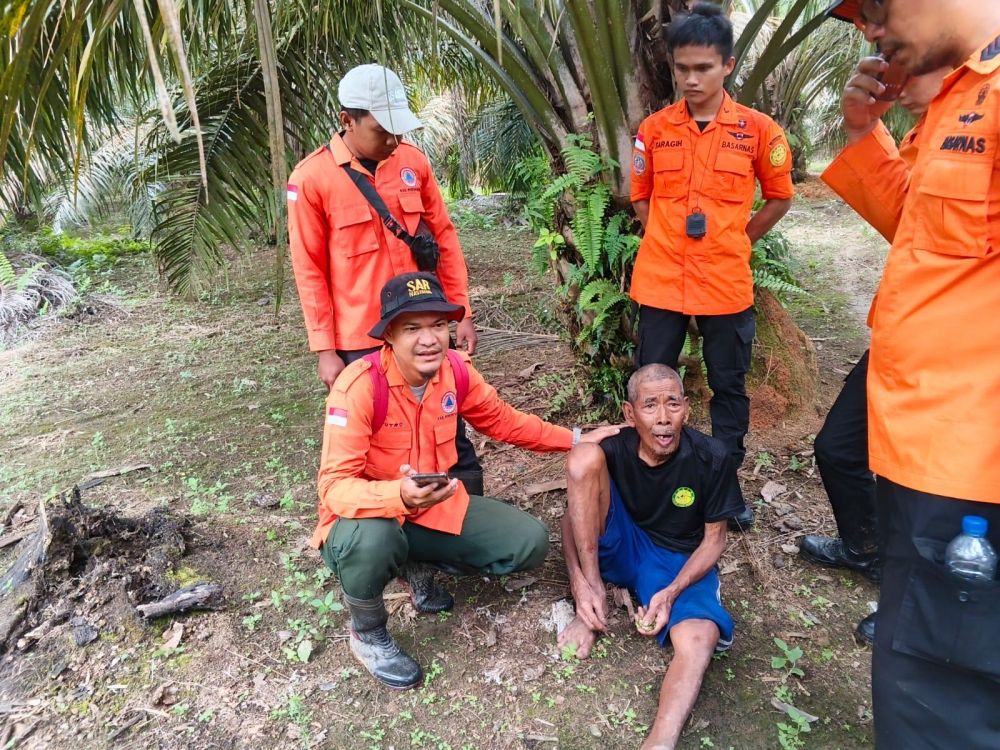 Kakek 83 tahun hilang di kebun sawit Rokan Hulu ditemukan selamat (foto/int)