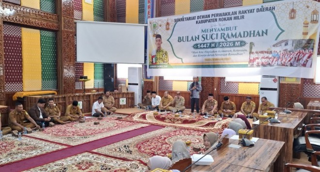 Sekretariat DPRD Rohil gelar syukuran sambut bulan suci Ramadhan 1447 H (foto/afrizal)