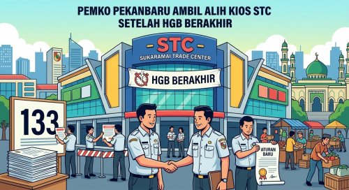 Pekanbaru siapkan penertiban 133 kanto STC.(ilustrasi/AI/halloriau.com)
