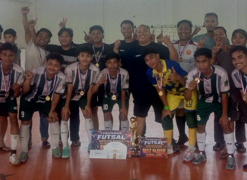 Tim Putra Kecamatan FC juarai Turnamen Futsal Polsek Bangko 2026.(foto: afrizal/halloriau.com)