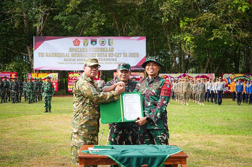 Kegiatan TMMD ke-127 di Kabupaten Kuansing resmi dimulai.(foto: ultra/halloriau.com)