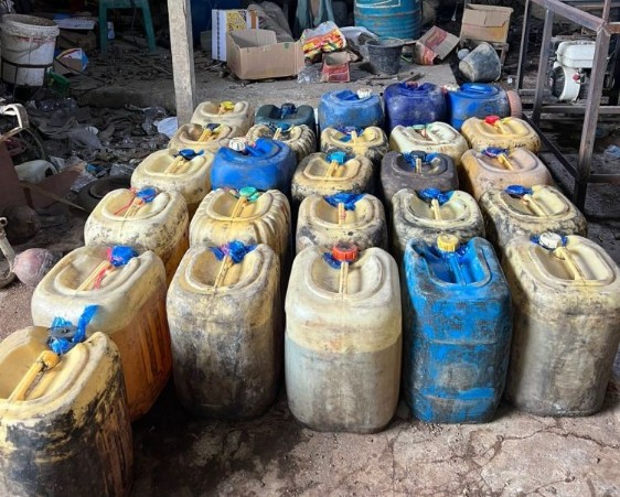 Modus tangki modifikasi, pria paruh baya di Kuansing timbun 1.200 liter solar subsidi (foto/ist)