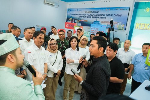 Launching pembayaran non tunai di Pelabuhan Dumai.(foto: barkah/halloriau.com)