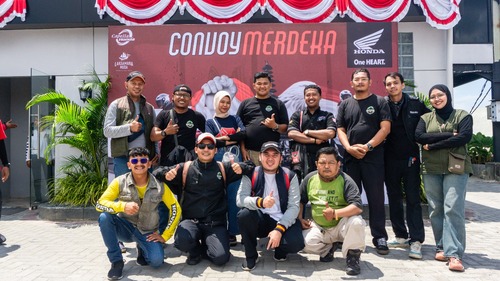 Ratusan bikers yang tergabung dalam HOBIKU menggelar Convoy Merdeka untuk memperingati HUT ke-80 RI. (Foto: Istimewa)