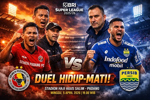 Semen Padang FC vs Persib di Padang malam ini.(ilustrasi/int)