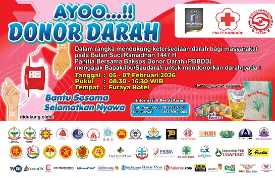 Ilustrasi besok Baksos donor darah massal PBBDD dimulai di Hotel Furaya Pekanbaru (foto/int)