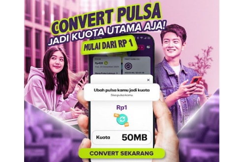 AXISNET convert, ubah pulsa dari Rp1-Rp5 Ribu jadi kuota internet.(foto: istimewa)