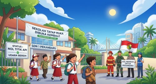 Besok siswa di Pekanbaru kembali bersekolah.(ilustrasi/AI/halloriau.com)