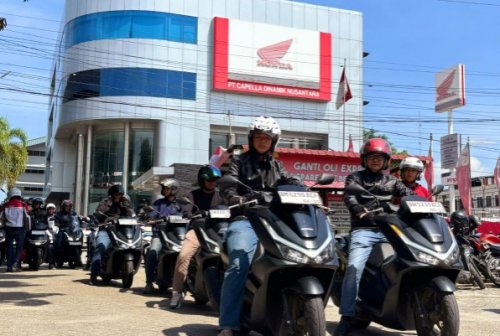 Capella Honda menggelar premium rolling city, EV-olution Urban Ride, 35 motor Honda ramaikan jalanan kota (foto/ist)