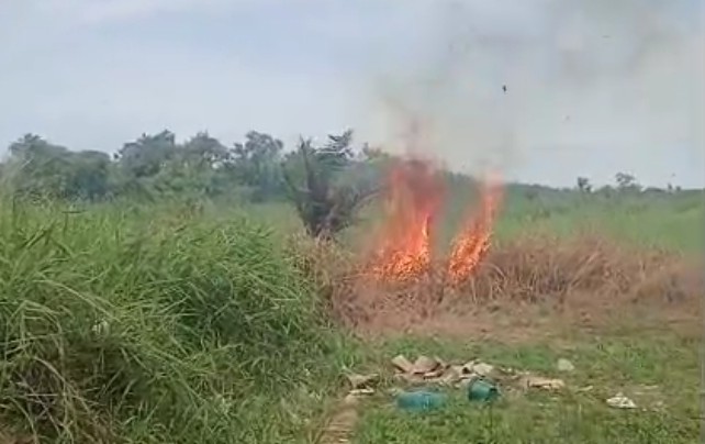 Kebakaran lahan masih terjadi di Kota Pekanbaru akibat panas ekstrem (foto/ist)
