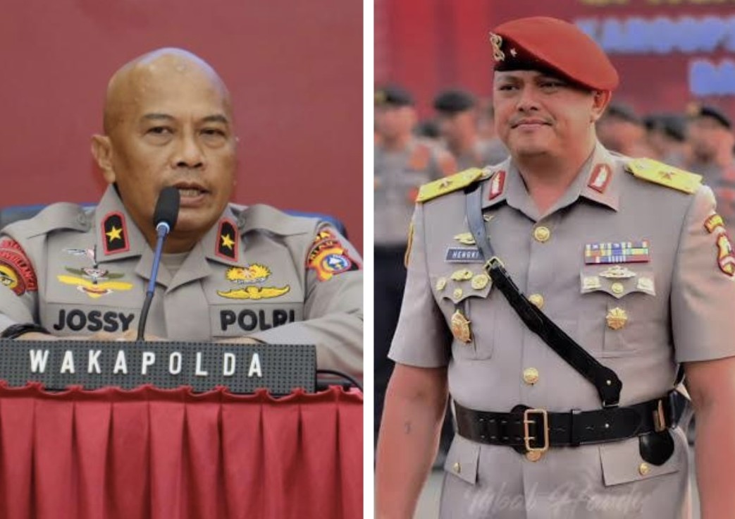 Wakapolda Riau, Brigjen Jossy Kusumo (kiri) dimutasi menjadi Wakapolda Kaltim, posisinya digantikan Brigjen Hengki Haryadi (foto/ist)