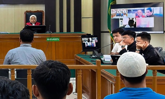 Sidang lanjutan gugaan pemerasan oknum Ketua Ormas di PN Pekanbaru (foto/ist)