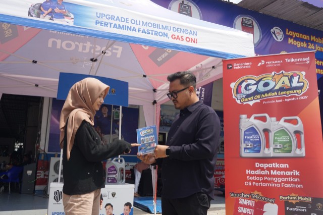 Telkomsel dan Pertamina Lubricants hadirkan program GOAL, ganti oli dapat hadiah langsung voucher paket data (foto/ist)