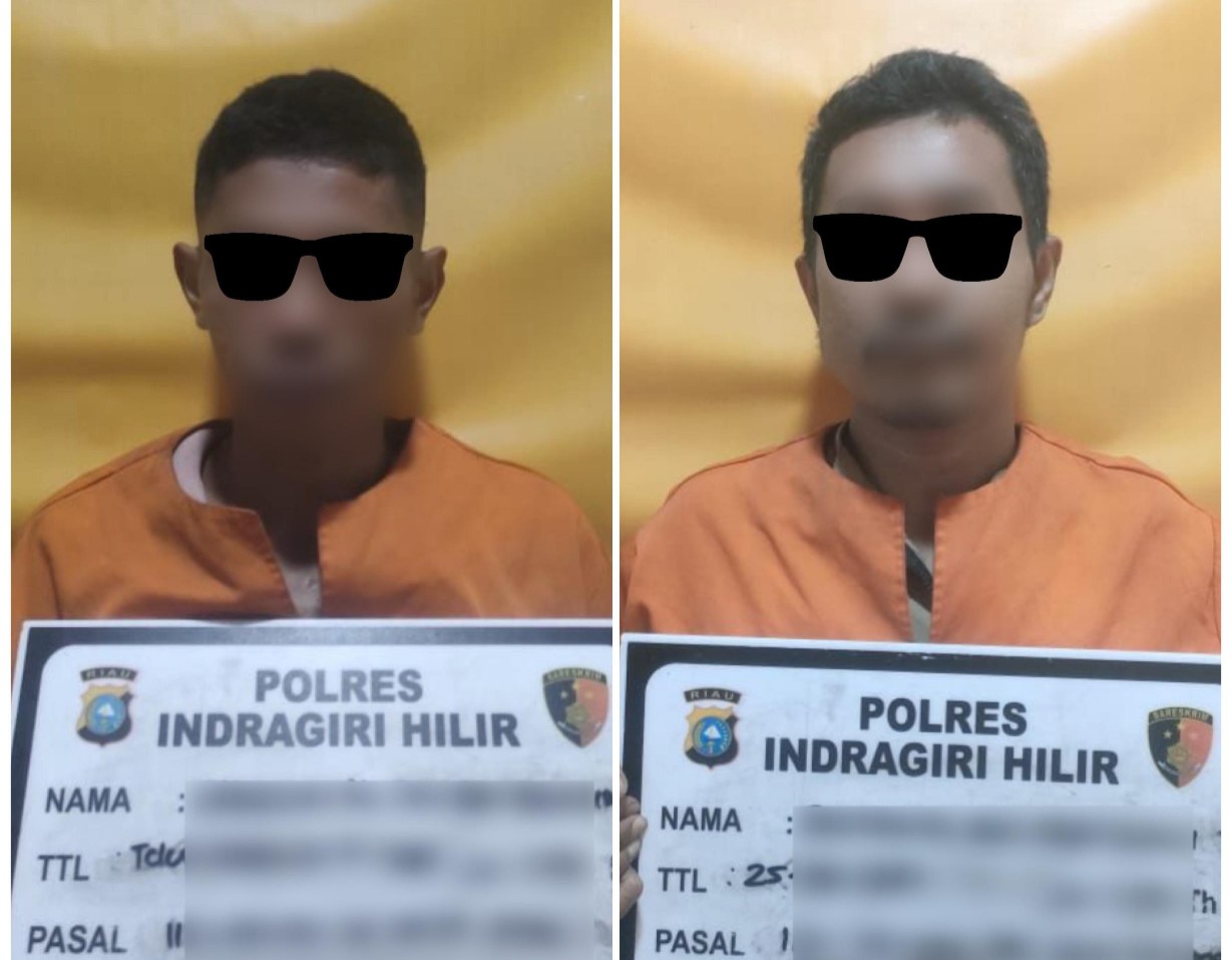 Dua orang tersangka pengedar yang diamankan polisi (foto/yendra)