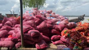 Deninteldam XIX/TT bongkar muatan gelap di Tembilahan (foto/int)