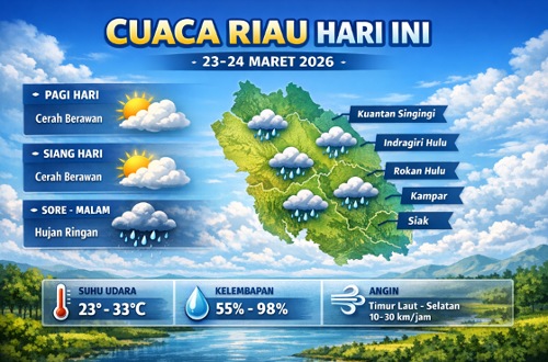 Prakiraan cuaca di Riau hari ini.(infografis/AI)