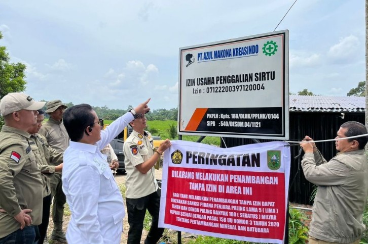 Pemprov Riau temukan praktik galian C ilegal milik PT Azul Makona Kreasindo di Kampar (foto/ist)
