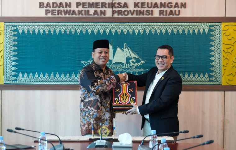 Bupati Kuansing, Suhardiman Amby serahkan LKPD 2026 ke BPK RI perwakilan Riau (foto/ultra)