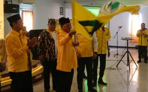 Bistamam terpilih aklamasi pimpin Golkar Rohil.(foto: afrizal/halloriau.com)